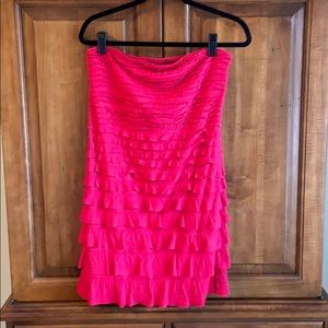 Pink strapless dress from Express
